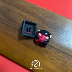 Top and bottom view of Smunkey artisan keycap Blood Vamp colourway