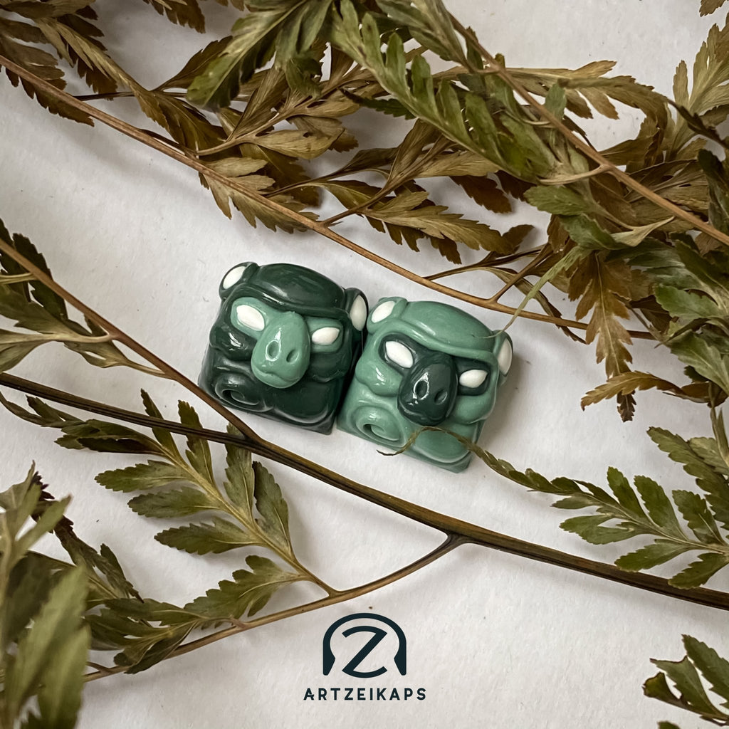 Smunkey artisan keycap Jungle Light and Dark colourway by artzeikaps