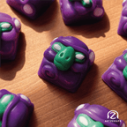 Smunkey OG artisan keycap resin keycap on wooden table background